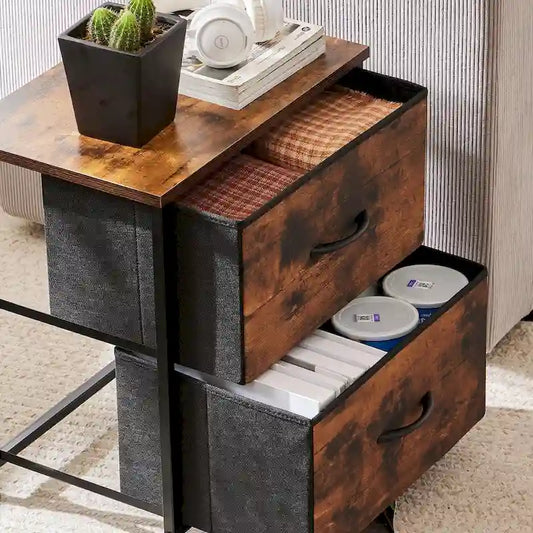 Modern Storage Cabinet with Fabric Drawers, Metal Frame, and Adjustable Feet for Home Entryway and Bedroom