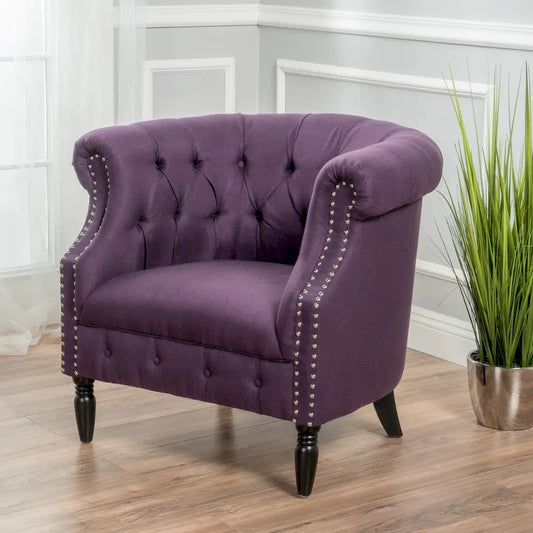 Akira Tufted Fabric Club Chair by Christopher Knight Home
