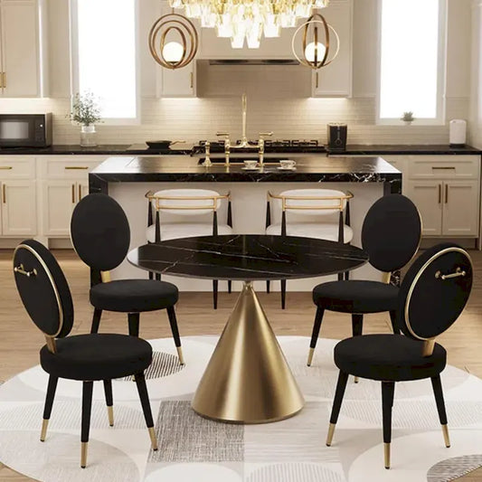 Morden Fort Modern Luxury 5- Piece Round Dining Table and Chair Set