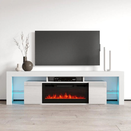 Soleo BL-EF Electric Fireplace 79 TV Stand