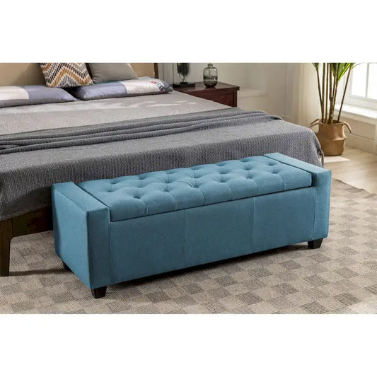 Porthos Home Iara Fabric Upholstered Flip Top Storage Ottoman Bench