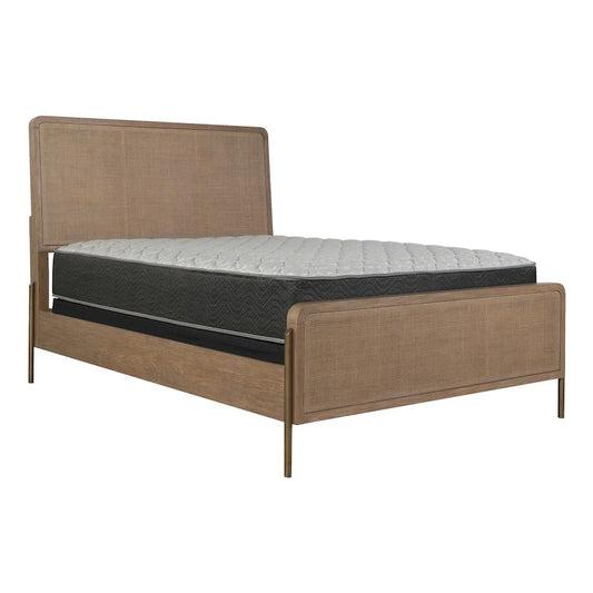 Stevie Sand Wash and Natural Cane Upholstered Panel Bed