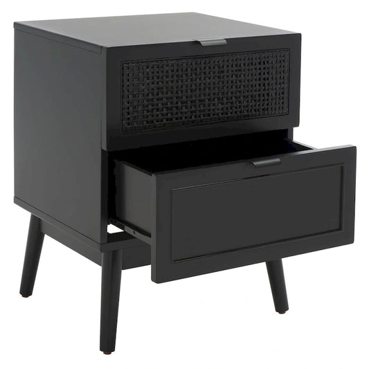SAFAVIEH Heidbra 2-Drawer Rattan Nightstand