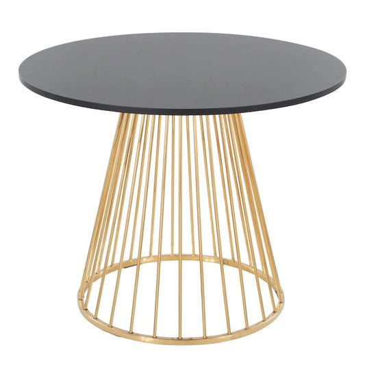Silver Orchid Canary Pugo Round Dining Table with Pedestal Base