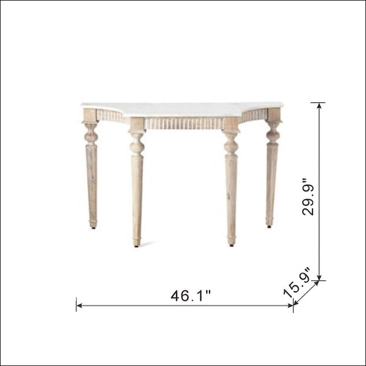 A&B Home Adela Marble-Top Console Table