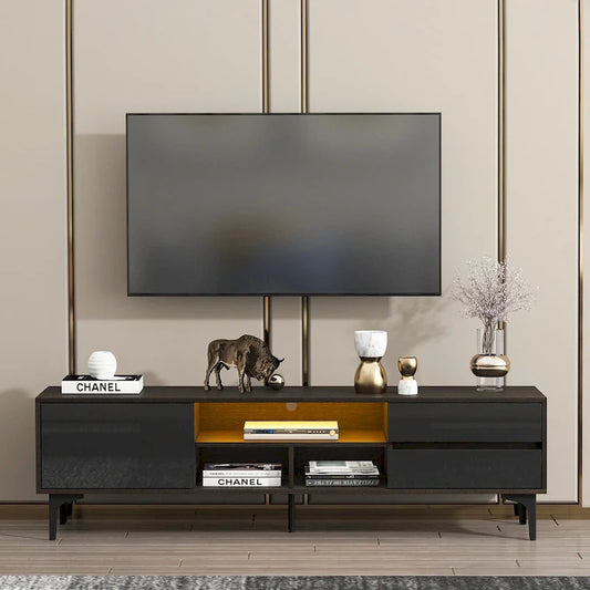 TV Cabinet,entertainment center with LED remote control lights