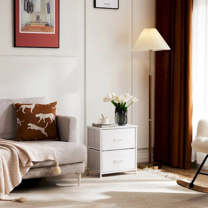 Modern Storage Cabinet with Fabric Drawers, Metal Frame, and Adjustable Feet for Home Entryway and Bedroom