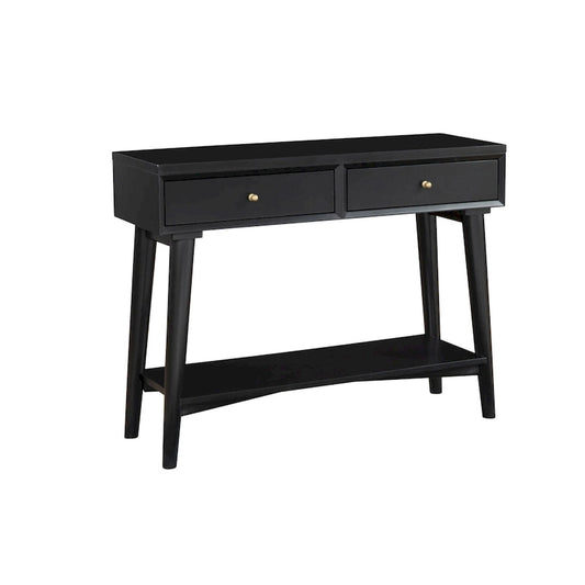 Solid Wood Console Table with Drawers and Floor Shelf - 42 L x 14 W x 33 H