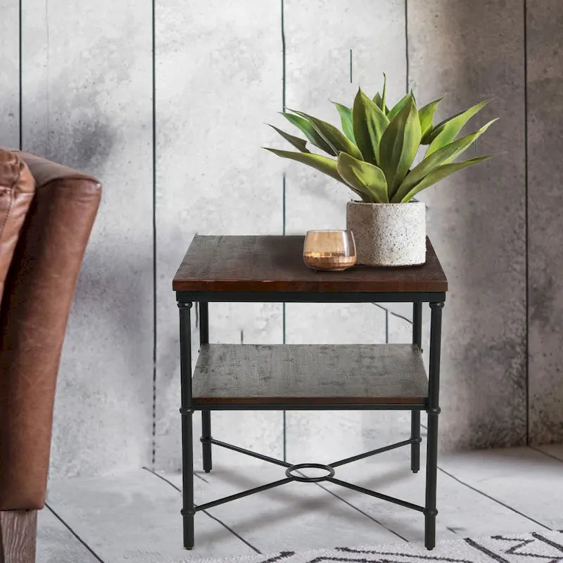 End Table with Storage Shelf