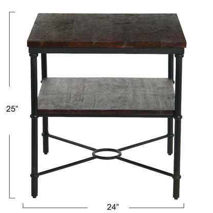 End Table with Storage Shelf