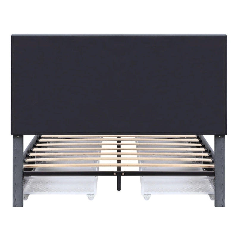 Furniture of America Naxime Modern 4-Drawer Fabric Platform Bed