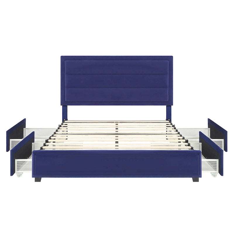 Furniture of America Naxime Modern 4-Drawer Fabric Platform Bed