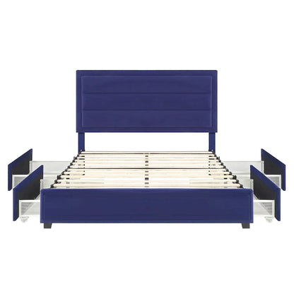 Furniture of America Naxime Modern 4-Drawer Fabric Platform Bed