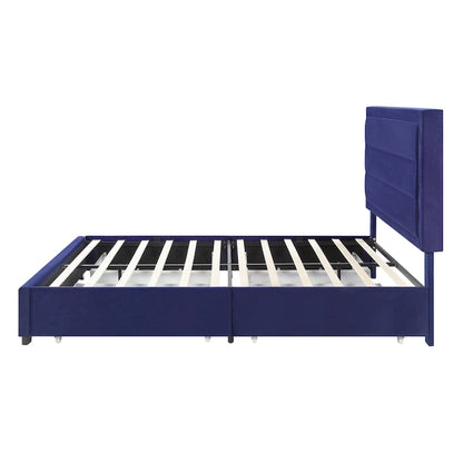 Furniture of America Naxime Modern 4-Drawer Fabric Platform Bed