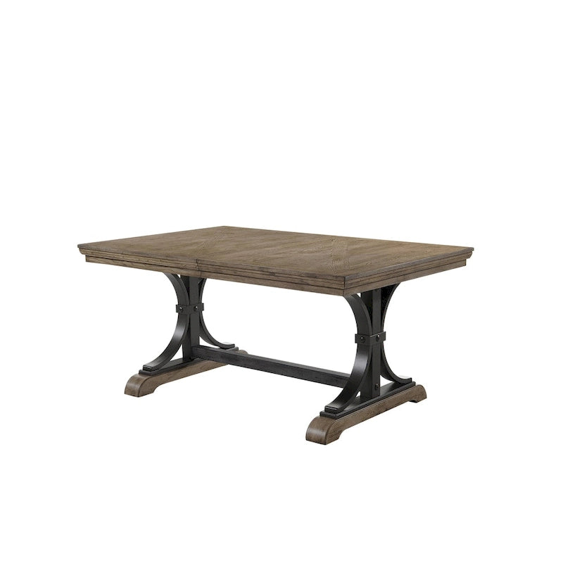 Roundhill Furniture Birmingham 7-piece Driftwood Finish Table with Nail Head Chairs Dining Set