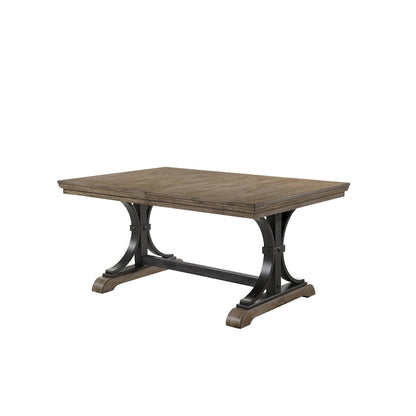 Roundhill Furniture Birmingham 7-piece Driftwood Finish Table with Nail Head Chairs Dining Set