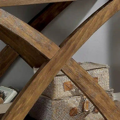 Vown Rustic Oak 48-inch Solid Wood 1-Shelf Sofa Table by Furniture of America