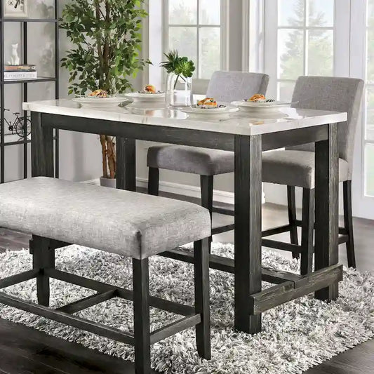 Furniture of America Shap Rustic Black 60-inch Counter Height Table