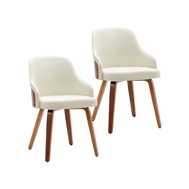 Porthos Home Hye Dining Chairs Set of 2, Fabric Upholstery, Bentwood Legs