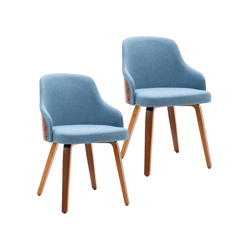 Porthos Home Hye Dining Chairs Set of 2, Fabric Upholstery, Bentwood Legs