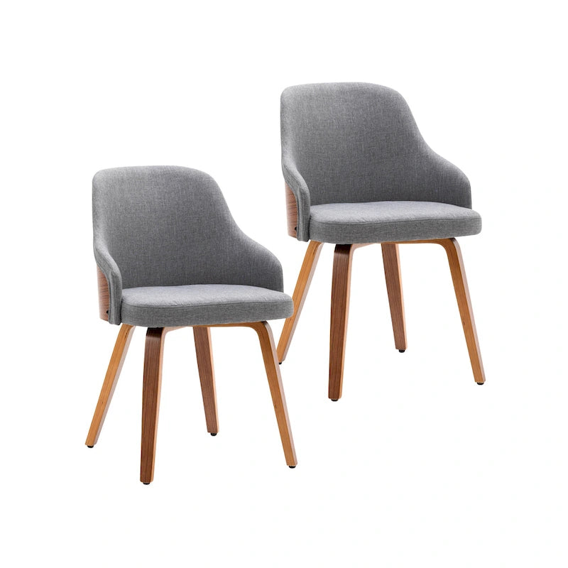 Porthos Home Hye Dining Chairs Set of 2, Fabric Upholstery, Bentwood Legs