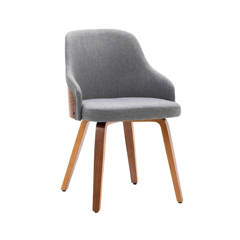 Porthos Home Hye Dining Chairs Set of 2, Fabric Upholstery, Bentwood Legs