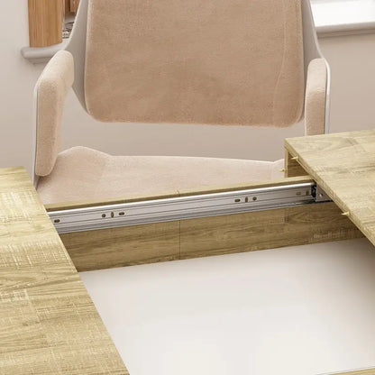 Extendable Dining Room Table Wood Finish Top Computer(Black/White)