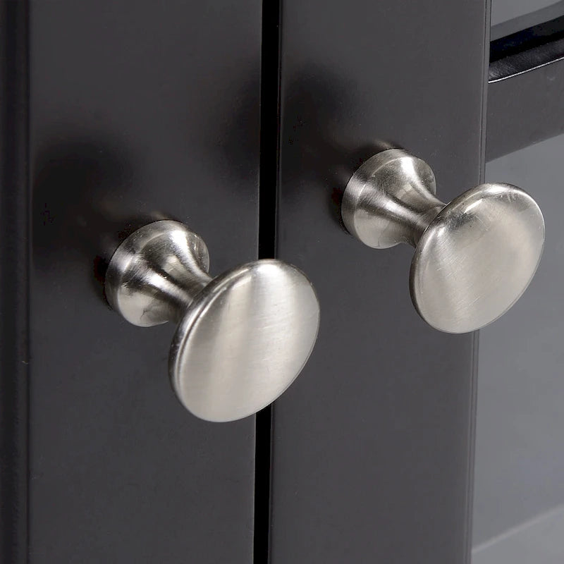 HOMCOM Wood Accent Sideboard Buffet Serving Storage Cabinet with 4 Framed Glass Doors, Adjustable Shelves - 54W x 15.5D x 32H