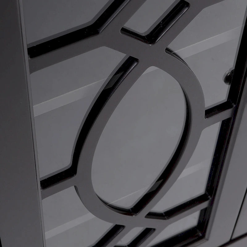 HOMCOM Wood Accent Sideboard Buffet Serving Storage Cabinet with 4 Framed Glass Doors, Adjustable Shelves - 54W x 15.5D x 32H