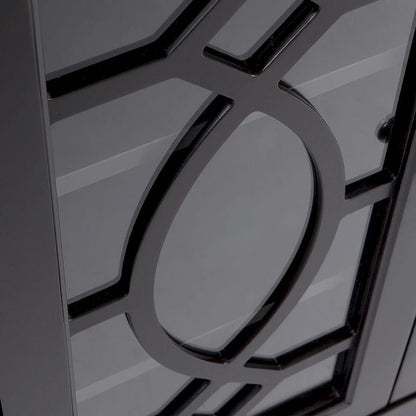 HOMCOM Wood Accent Sideboard Buffet Serving Storage Cabinet with 4 Framed Glass Doors, Adjustable Shelves - 54W x 15.5D x 32H