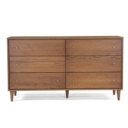 Grain Wood Furniture Mid Century 6-Drawer Dresser