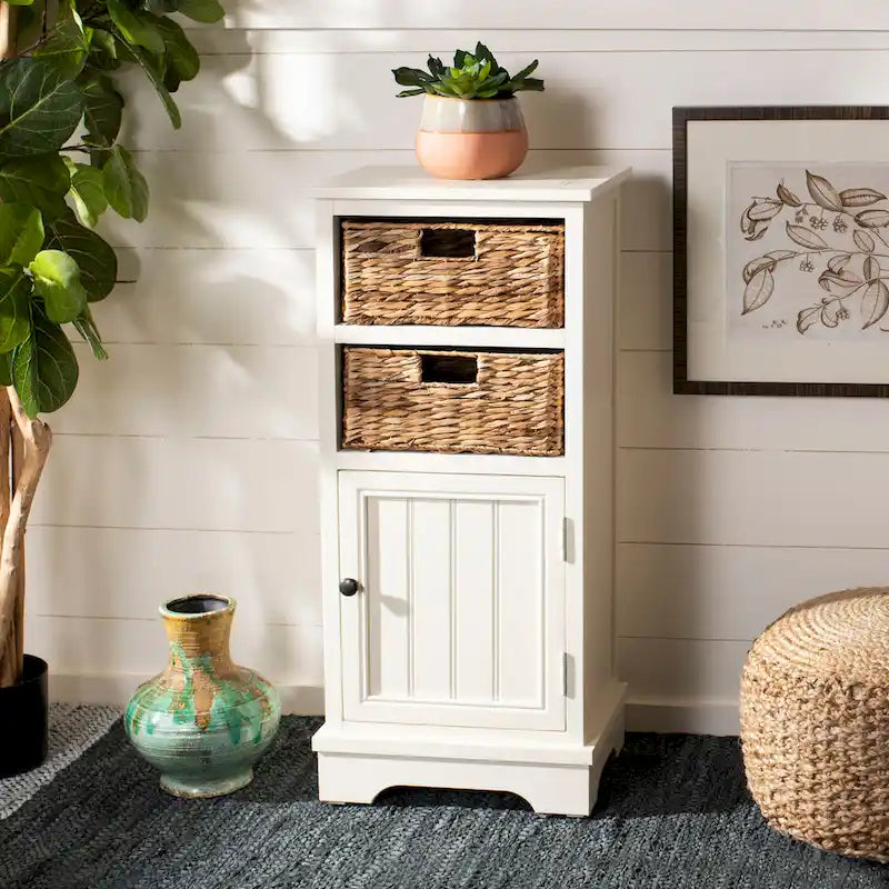 SAFAVIEH Golda Distressed White Cabinet