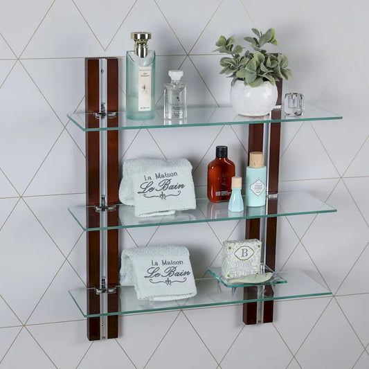 Old Bavaria Three Tier Adjustable Shelves on Wooden Bars