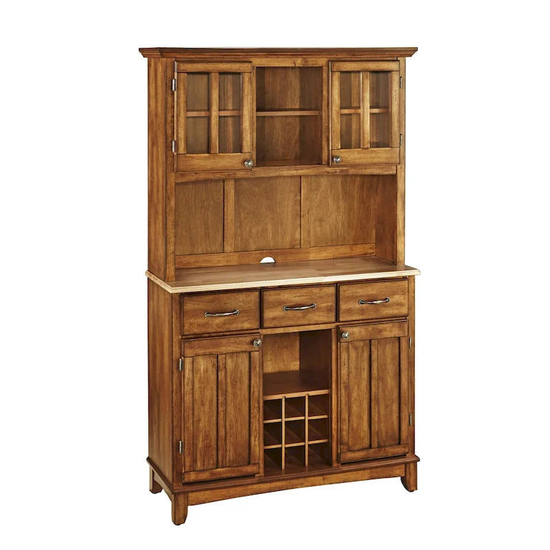 Homestyles Buffet Of Buffets Brown Wood Buffet with Hutch - 44 x 17 x 72