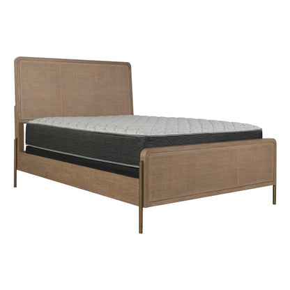 Stevie Sand Wash and Natural Cane Upholstered Panel Bed