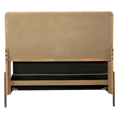 Stevie Sand Wash and Natural Cane Upholstered Panel Bed