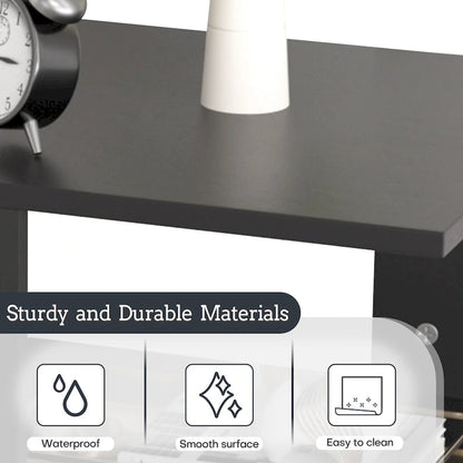 Modern 2-Tier Magic Cube Nightstands with Timeless Hollow Rectangle Design