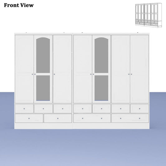 Tranquil Vista Dual Wardrobe Classic Storage Modular Cloest Armoires