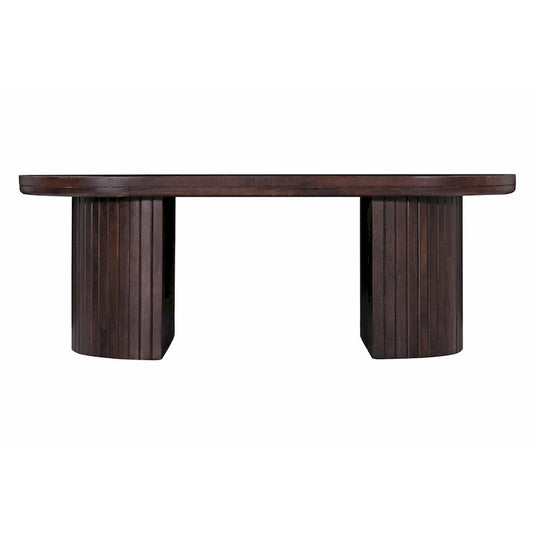 Geneva 51 in. Brown Wood Oval Coffee Table