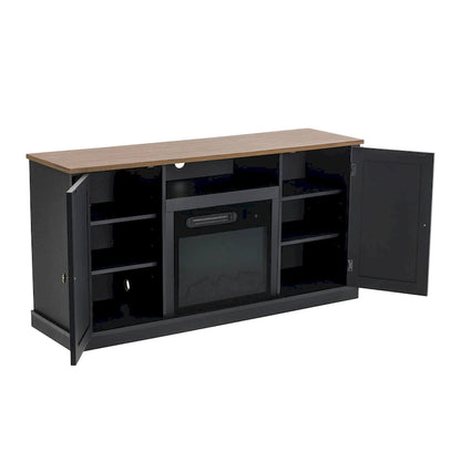54 in. Charcoal TV Stand for TVs up to 60 in. with Electric Fireplace