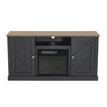 54 in. Charcoal TV Stand for TVs up to 60 in. with Electric Fireplace