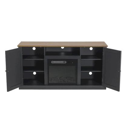 54 in. Charcoal TV Stand for TVs up to 60 in. with Electric Fireplace