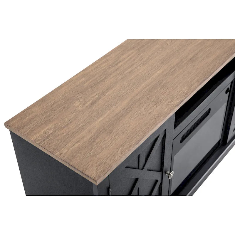 54 in. Charcoal TV Stand for TVs up to 60 in. with Electric Fireplace