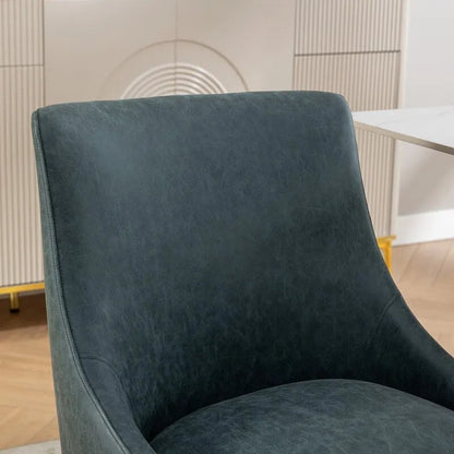 SEYNAR Modern Glam PU Leather Dining Chair or Vanity Chair Set of 6 with Rear Handle