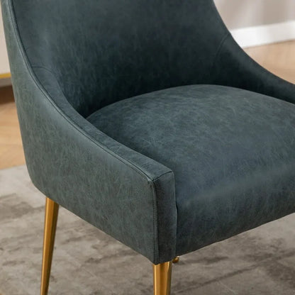 SEYNAR Modern Glam PU Leather Dining Chair or Vanity Chair Set of 6 with Rear Handle