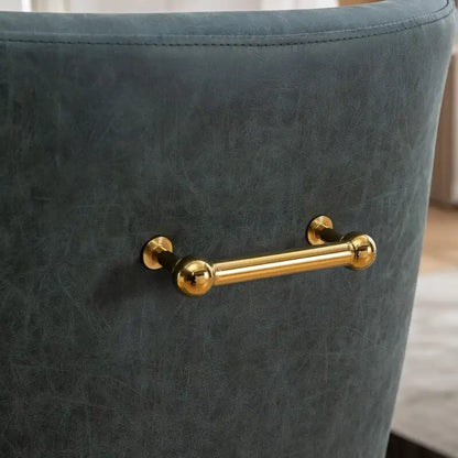 SEYNAR Modern Glam PU Leather Dining Chair or Vanity Chair Set of 6 with Rear Handle