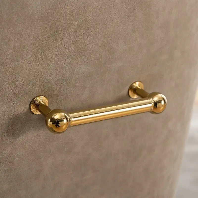 SEYNAR Modern Glam PU Leather Dining Chair or Vanity Chair Set of 6 with Rear Handle