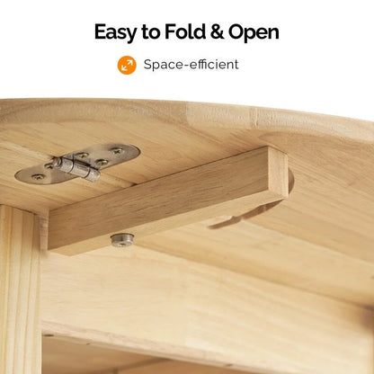 Extendable Round Solid Wood Dining Table (Only Table)