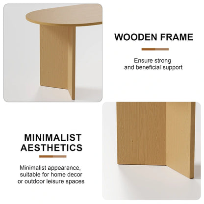 Lumioca Modern Oak Wood Top 67 in. Double Pedestal Base Dining Table