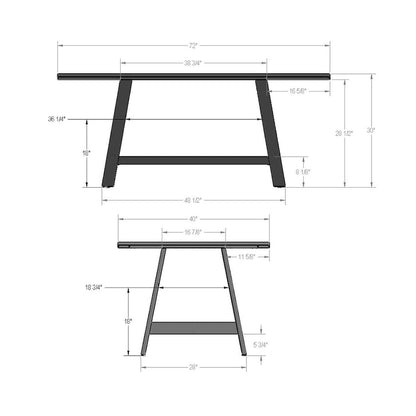 Amisco Otello 40 x 72 Solid Wood Dining Table